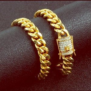 18k gold plated Miami Cuban link chains.